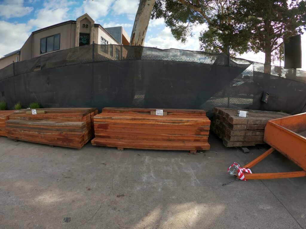 Red Gum Sleepers For Gardens Aumanns Nursery & Garden Supplies